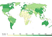 world map showing vaccine disparity